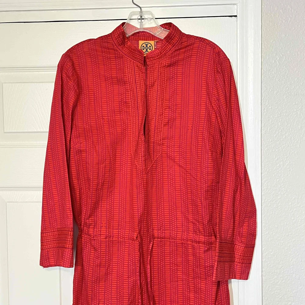 Tory Burch Womens Tunic Dress Tie-Waist Hook Front Cover Up Beach Summer Large